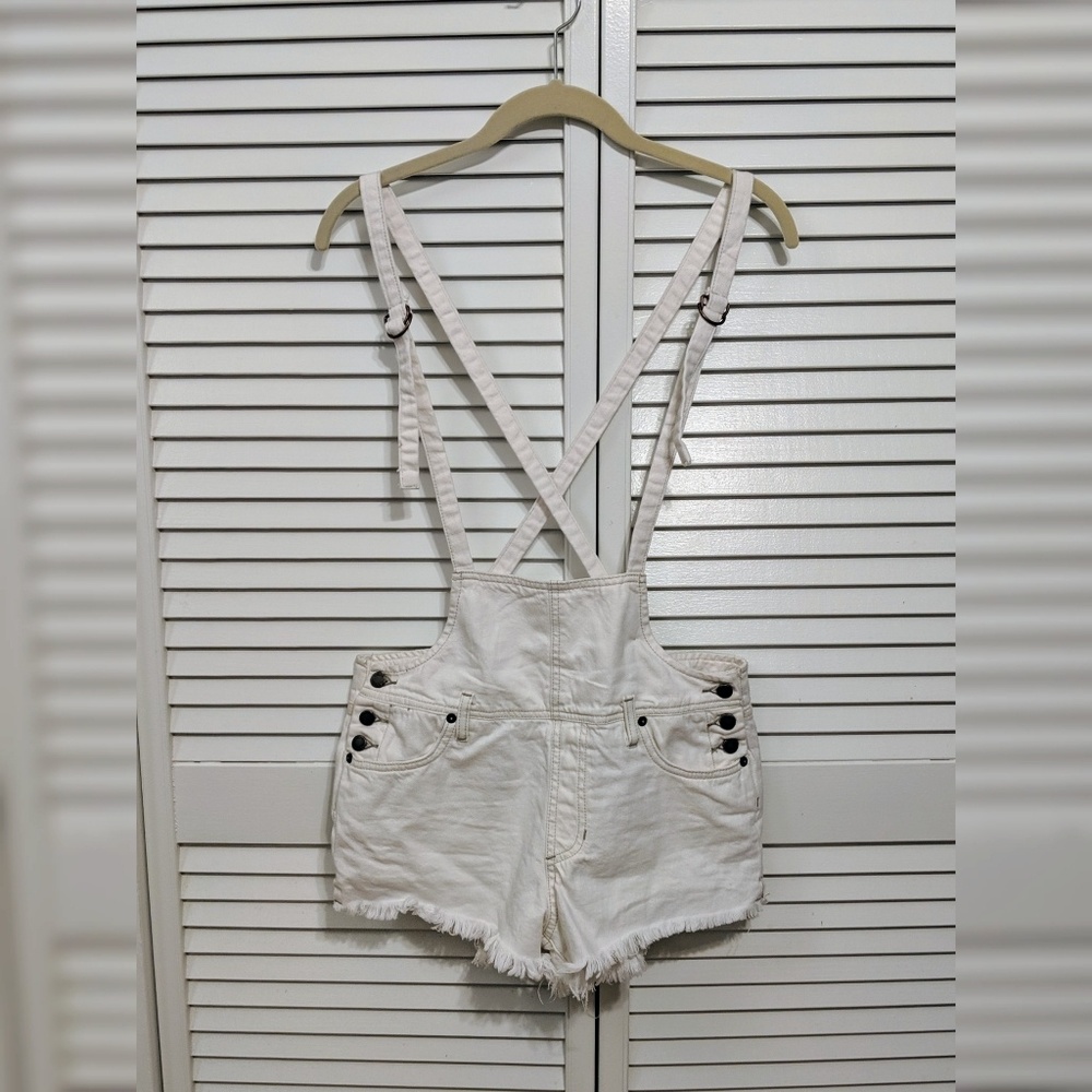 Free People Denim Shorts Jumper Overalls